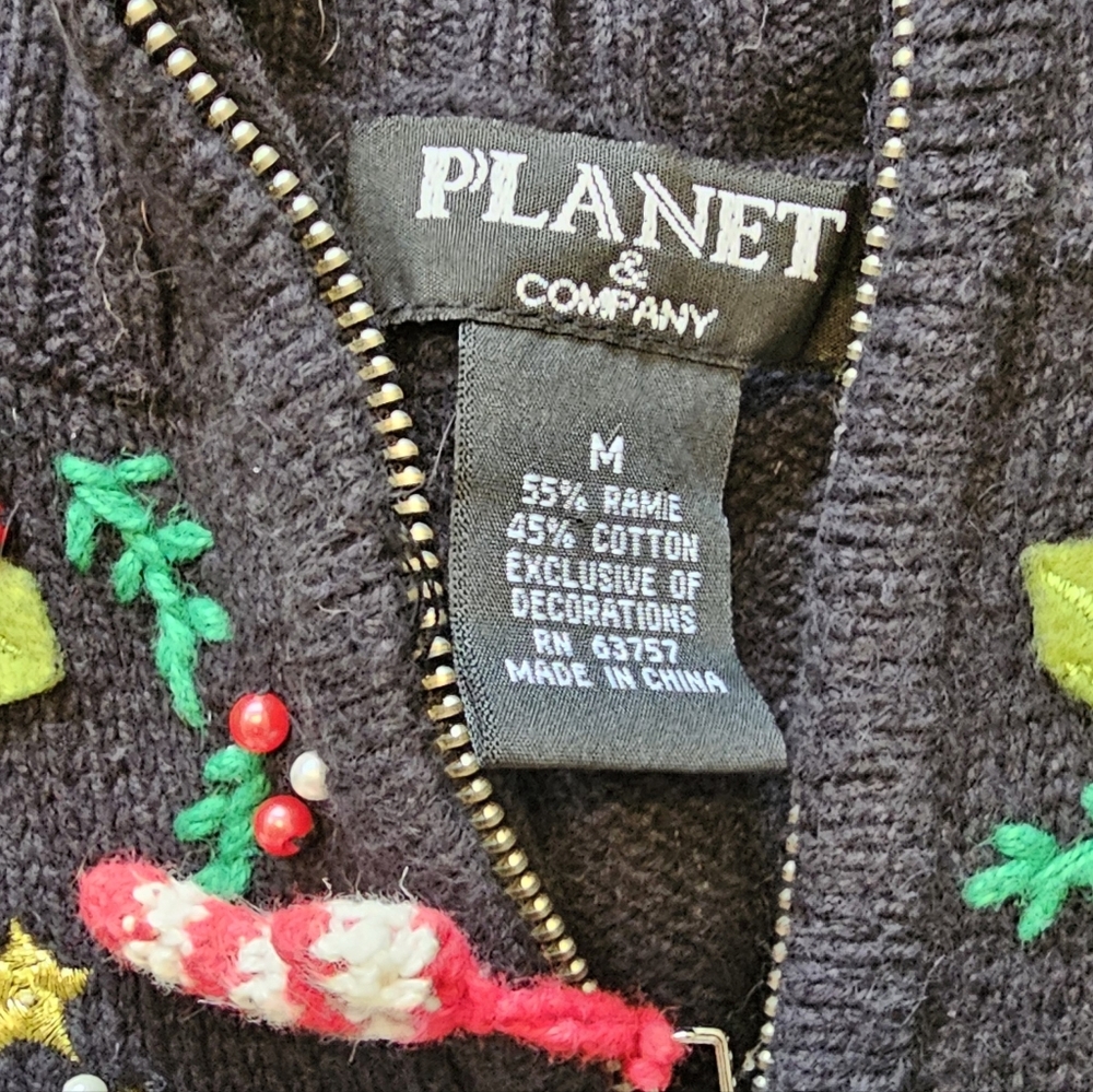 Planet & Company Cute Ugly Christmas Sweater Size Medium - Picture 4 of 5
